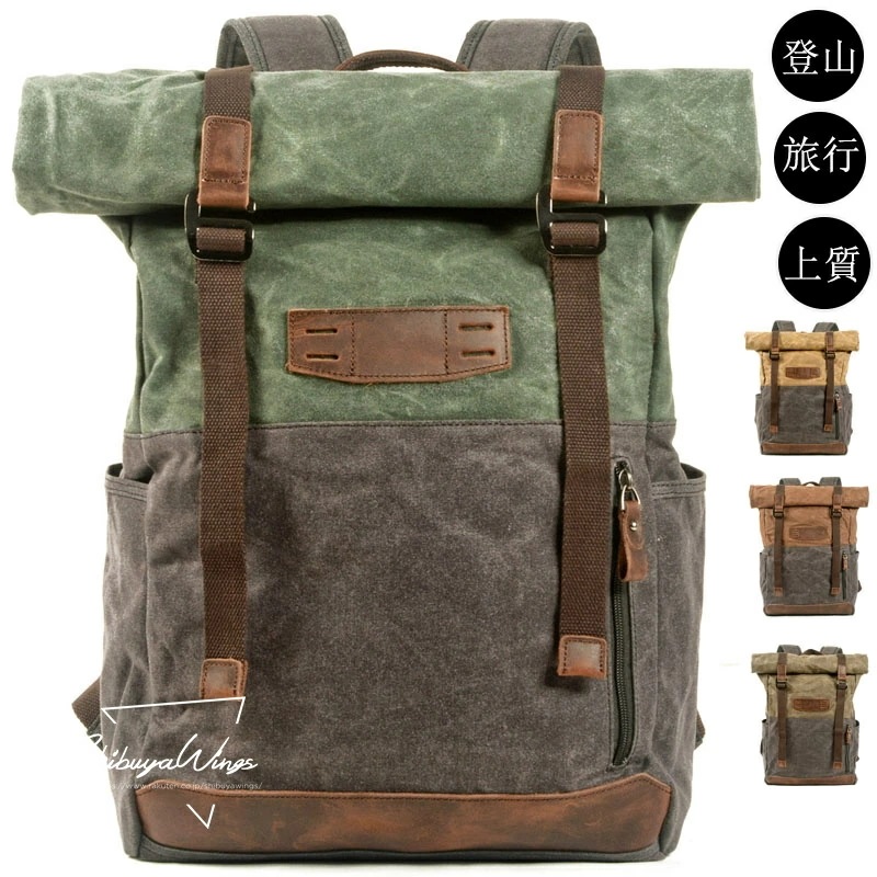 【2026新品】リュック 登山 バックパック アウトドア 本革 帆布 キャンバス メンズバックパック サック キャンバス 帆布 本革 上質防水 容量 防水 耐摩耗 通気 耐衝撃 多機能 15.6インチ