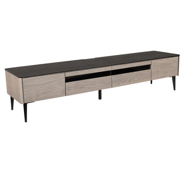 筑波産商 TVボード 180 セラミックトップ E/GA 天板エボニーブラック/本体グローアッシュ メーカー直送