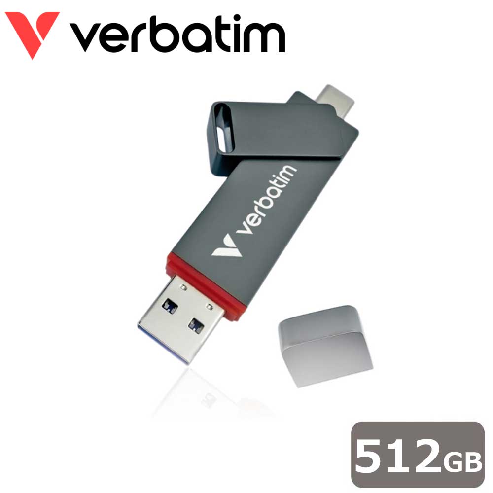 Verbatimバーベイタム 【国内正規品】Verbatim スティック型 USB SSDドライブ Dual QuickStick USB-C ＆ USB-A 3.2 Gen 1 (512GB)