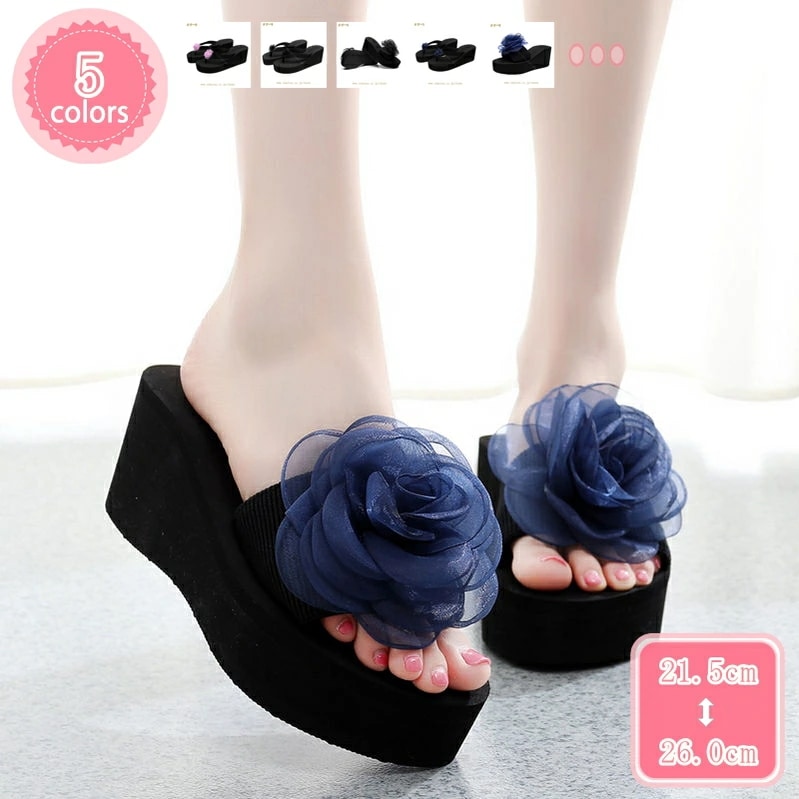 777円OFFクーポン ビーチサンダル 厚底 トングサンダル 花柄 ローズ柄 レディース フラットサンダル ビーサン スリッパサンダル 夏 歩きやすい 海 旅行 ビーチサンダル 女性用 ヒール6.5