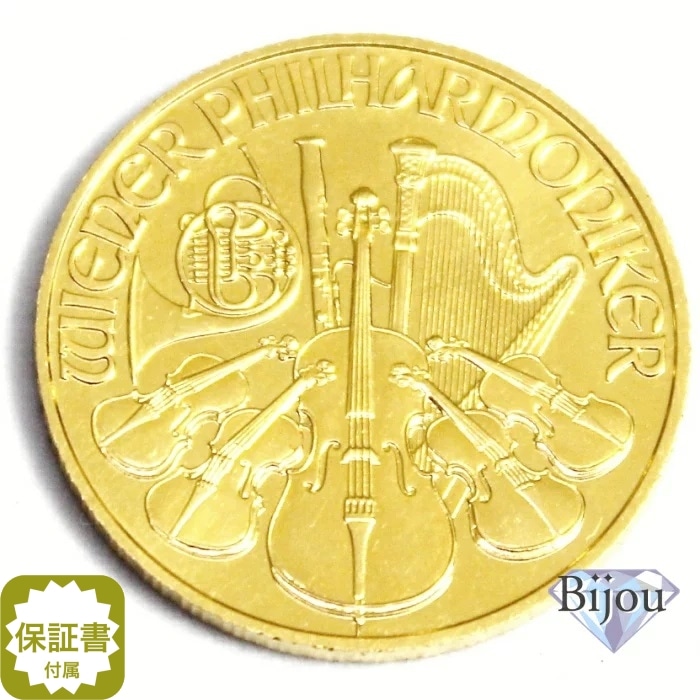 ウィーンハーモニー金貨 純金 1/10オンス コイン K24 24金 3.11g 美品 インゴット 保証書付 40,579円