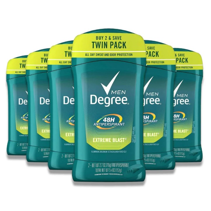 Degree - Men Dry Protection Antiperspirant & Deodorant Extreme Blast 2.7 Oz ea (Twin Pack) 6 Pack