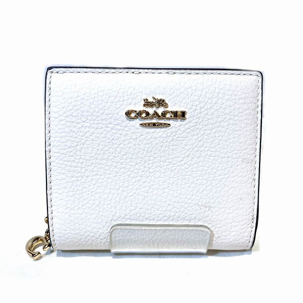コーチ スナップ ウォレット C2862 ホワイト 2つ折り財布 レディース 【中古】