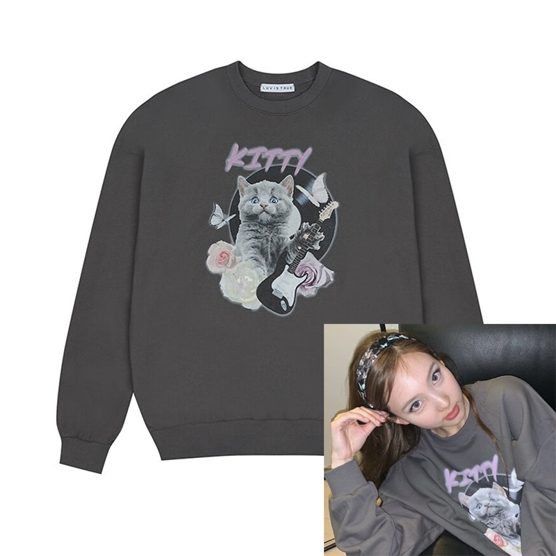 love is true twice ナヨン着用 猫 スウェットシャツ 韓国ファッション
