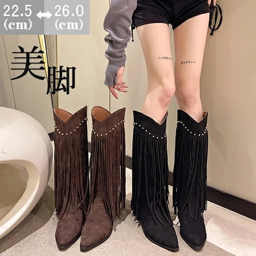 ロングブーツ レディース エンジニアブーツ ジョッキーブーツ ブーツ スエード調 春 秋 冬 太ヒール 5cm 厚底 高級感 楽チン チャンキーヒール 履きやすい 大きいサイズ 小さいサイズ 通勤 疲