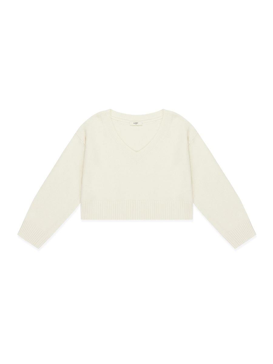 【GLOWNY】 G CLASSIC V-NECK KNIT PULLOVER : IVORY