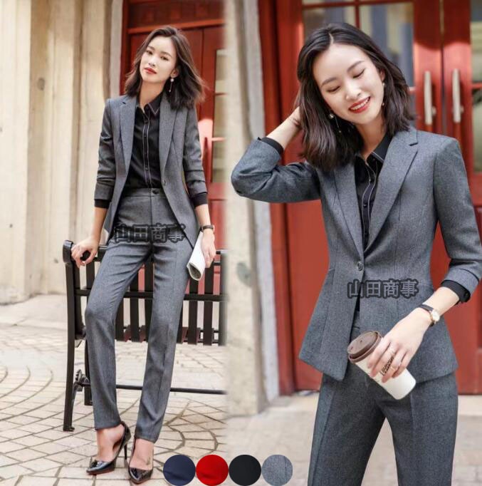 レディーススーツセットアップ 　ビジネススーツ 無地スーツ4色 長袖 テーラードジャケット 長ズボン ロングスラックス スカートシャツ ベスト組み合わせ可能パンツスーツ入職 卒業式 女性 大人 ビジネ