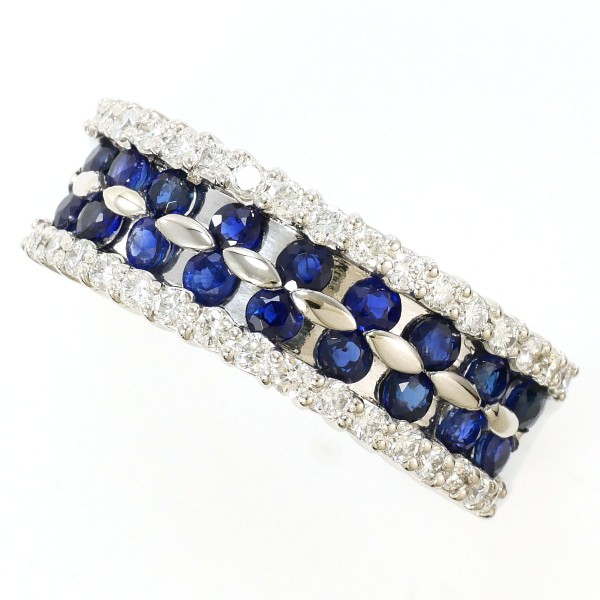 PT900 プラチナ リング 14号 サファイア 1.06 ダイヤ 0.41 【中古】 81,400円