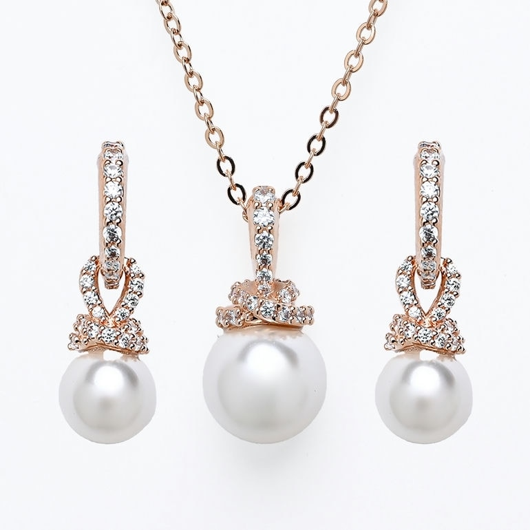 ネックレス ピアス セット Originally クリア×ホワイト×ローズゴールド 5672835 ペンダント ジュエリー 21,754円