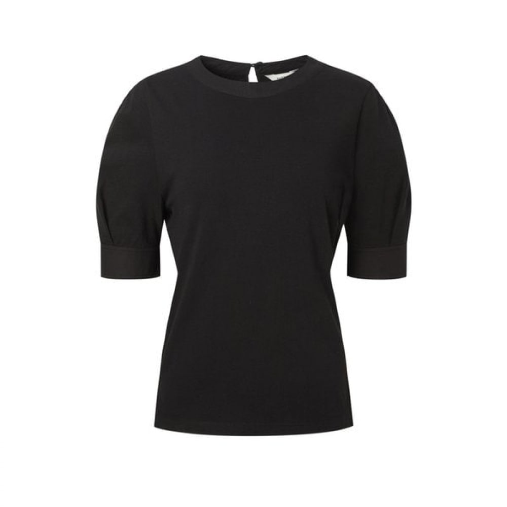 [25SS] ブラウスタイプパフスリーブショートスリーブTシャツブラック HSTS5B304BK