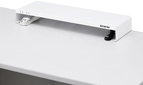 サンワサプライ 電源タップ＋USBポート付き机上ラック（W600×D200 ホワイト） MR-LC202WN