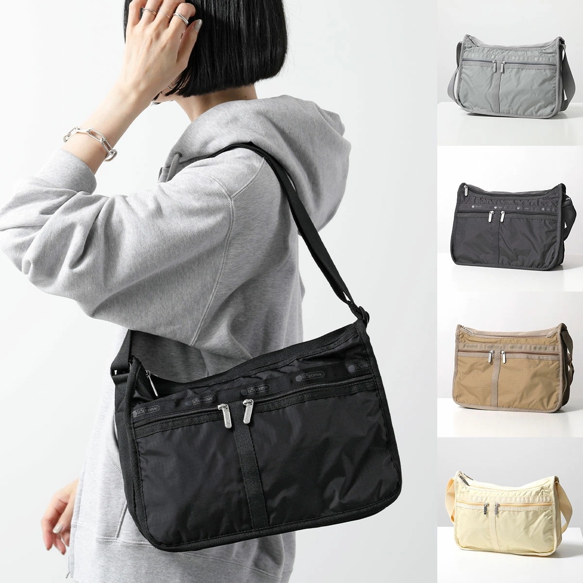 LeSportsac レスポートサック ショルダーバッグ DELUXE EVERYDAY BAG デラックス エブリデイ 7507 レディース 軽量 ポーチ付き 鞄