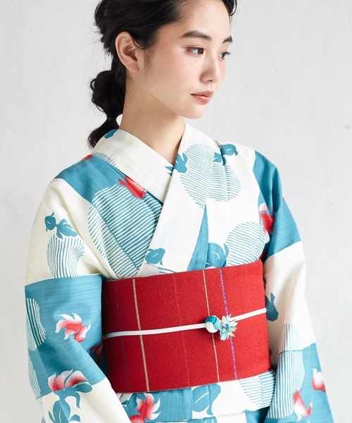 【急速発送】浴衣伝統正装コットン生地兵児帯 セット 和服秋の万能アイテム