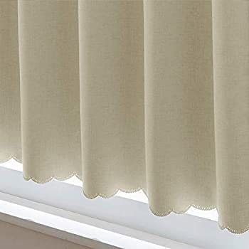 防炎1級遮光カフェカーテンアイボリクリーム幅140丈90ｃｍ