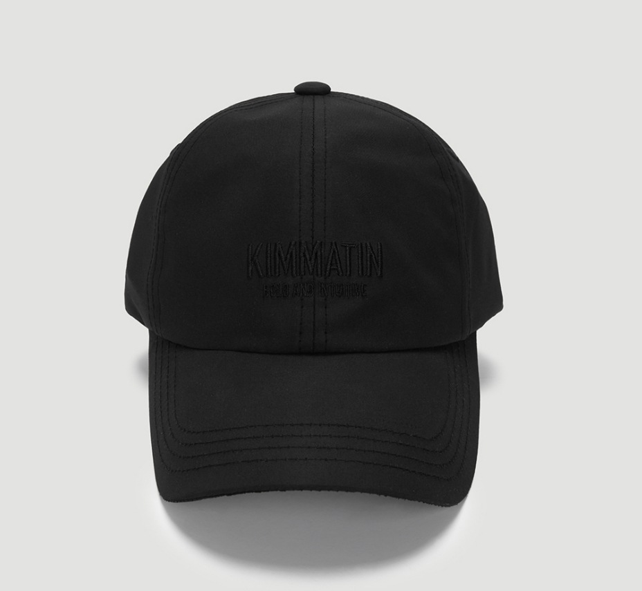 SLOGAN LETTERING BALL CAP IN BLACK