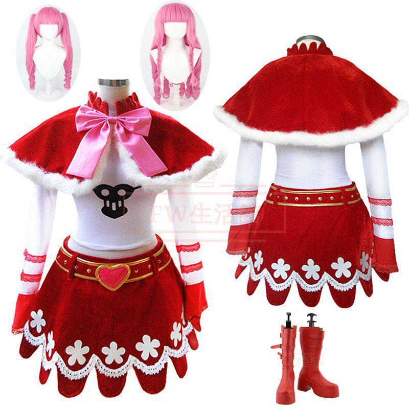 【新品開催 即納】ONE PIECE（ワンピース）海賊王 Perona ペローナ コスプレ衣装 ウィッグ 靴 演出服 cosplay 変装 仮装 撮影 祭り