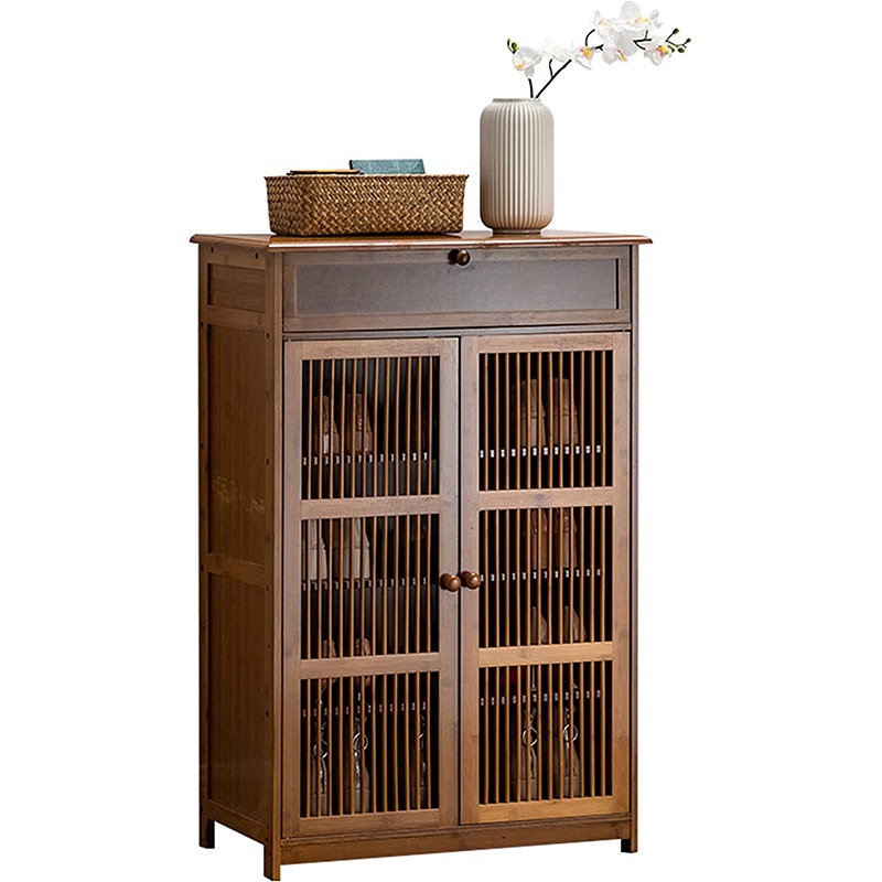 シューズボックス 下駄箱 靴箱 大容量 扉付き 玄関収納 省スペース 4段 シューズラック 通気性 靴棚 靴置き靴収納ラック