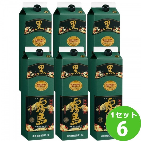 霧島酒造 黒霧島 パック 芋 25度 1800ml 6本　芋焼酎