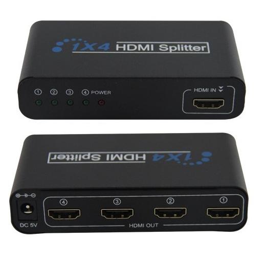 HDMI オス to 4HDMI メス 分配器(1入力×4出力）3D対応 V1.4 1080P HDMI 1X4スプリッター