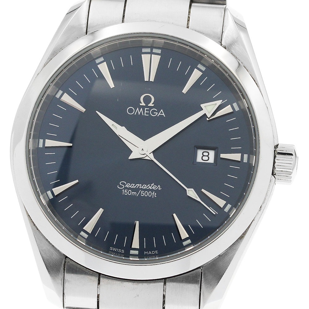 オメガ OMEGA 2517.80 シーマスター アクアテラ デイト クォーツ メンズ 良品 保証書付き_933741【中古】