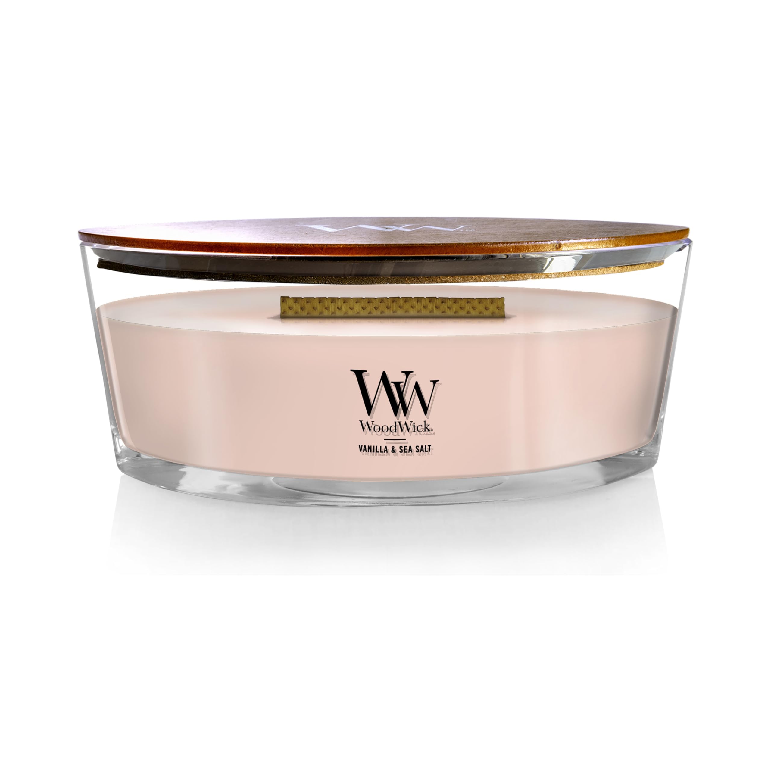 WoodWick ウッドウィック HEARTHWICK ハースウィック Lサイズ バニラ＆シーソルト VANILLA＆SEA SALT アロマキャンドル[並行輸入]