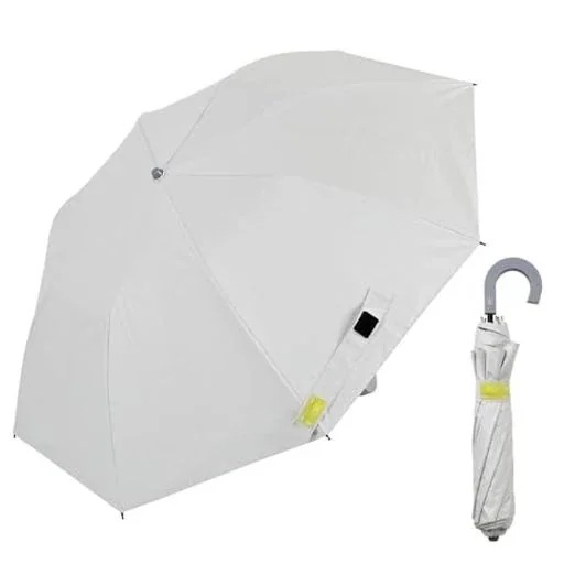 小川(gawa 26 晴雨兼用日傘 ジャンプ式折りたたみ傘 ジャンプミニ 50cm 8本骨 -0& ゼロアンド コットンホワイト UVカット率&遮光率99%以上 遮熱 はっ水 5235