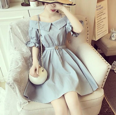 Qoo10 春夏ワンピース オフショルダーワンピース レディース服