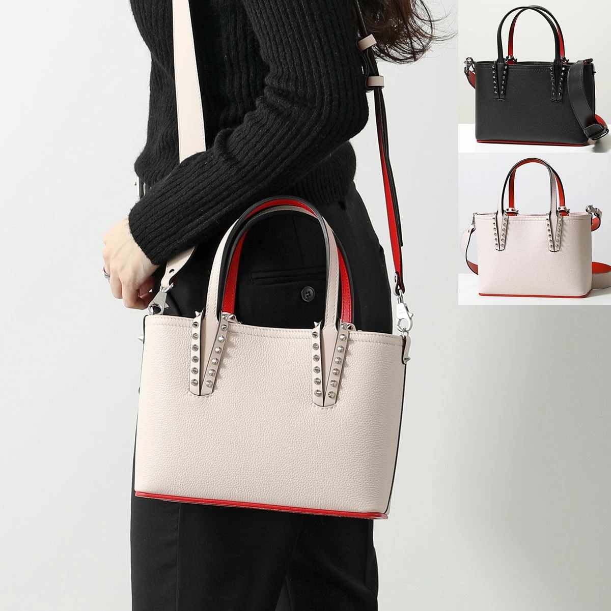 Christian Louboutin クリスチャンルブタン ハンドバッグ Cabata Mini Tote Bag 1205054 レディース レザーコンビ 2way ショルダーバッグ 鞄 カラー2