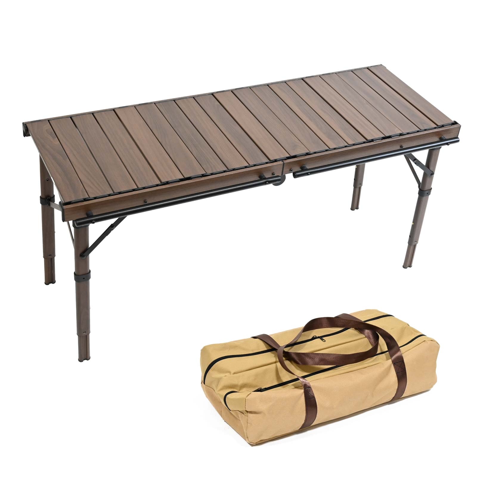 waku fimac IGT 対応 アウトドアテーブル キャンプテーブル ウッド 調 高さ調整 テーブル ロールテーブル キャンプ アウトドア