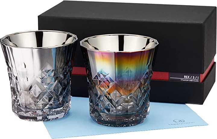 PROGRESS ロックグラス チタンミラー 日本製 ウィスキー ワイン 焼酎 ハイボール お酒がまろやかに クロス付 Rex -( Rex Infinite - Rex Silver)