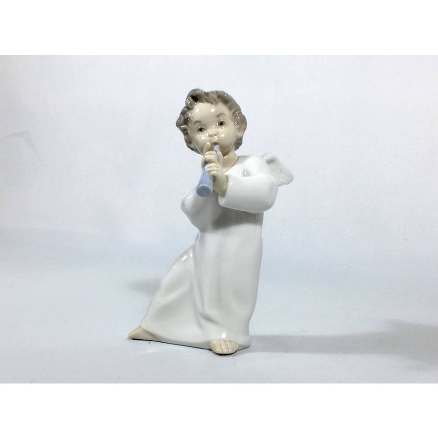 リヤドロ フィギュリン 可愛いフルート 笛を吹く天使