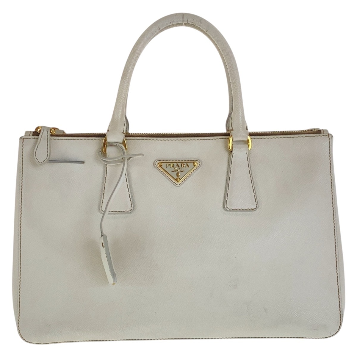 サフィアーノ ガレリア ホワイト ゴールド金具 レザー トートバッグ ハンドバッグ レディース 501984