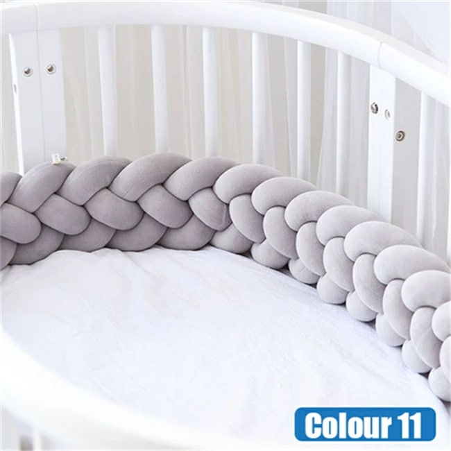 寝返り防止クッション 3.6M 4本編み ベッドガード ノットクッション ベビー ベッドガード クッション ベッドサイド サイドガード ベッドバンパー 赤ちゃん 結び目 部屋飾り 北欧 癒しアイテム
