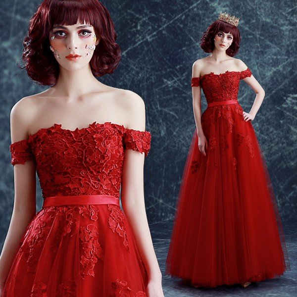 パーティードレス 結婚式 フォーマル イブニングドレス 安い カクテルドレス ロング カラードレス 演奏会 ウエディングドレス 赤 二次会 発表会 コンサート