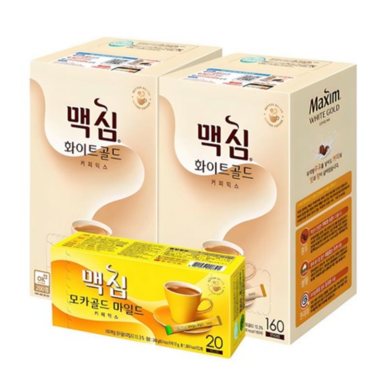 韓国人気コーヒー ホワイトゴールド160個×2ボックス+モカゴールド20個セット