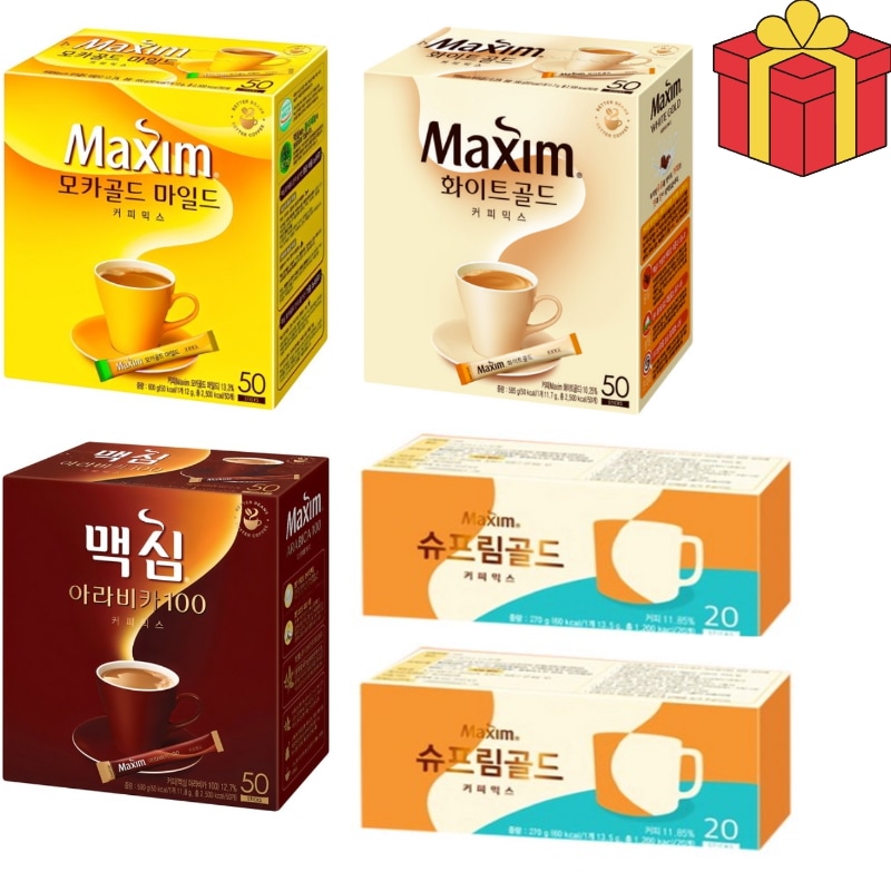 [企画セット商品]モカゴールド50個+ホワイトゴールド50個+シュープリームゴールド40個+アラビカ100コーヒーミックス50個 韓国人気食品 コーヒーミックス 様々な味 コーヒー オフィス 家庭用インスタントコーヒー