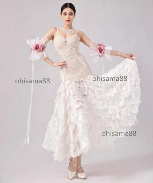 【2026 売れ中】モダンドレス きれいめ 社交ダンスドレス 可愛い き裾 競技着 ワルツ専用ドレス 舞台衣装 ダンスウェア グラデーション ダンスドレス サンバ ルンバ チャチャ ラテンダンス【3枚