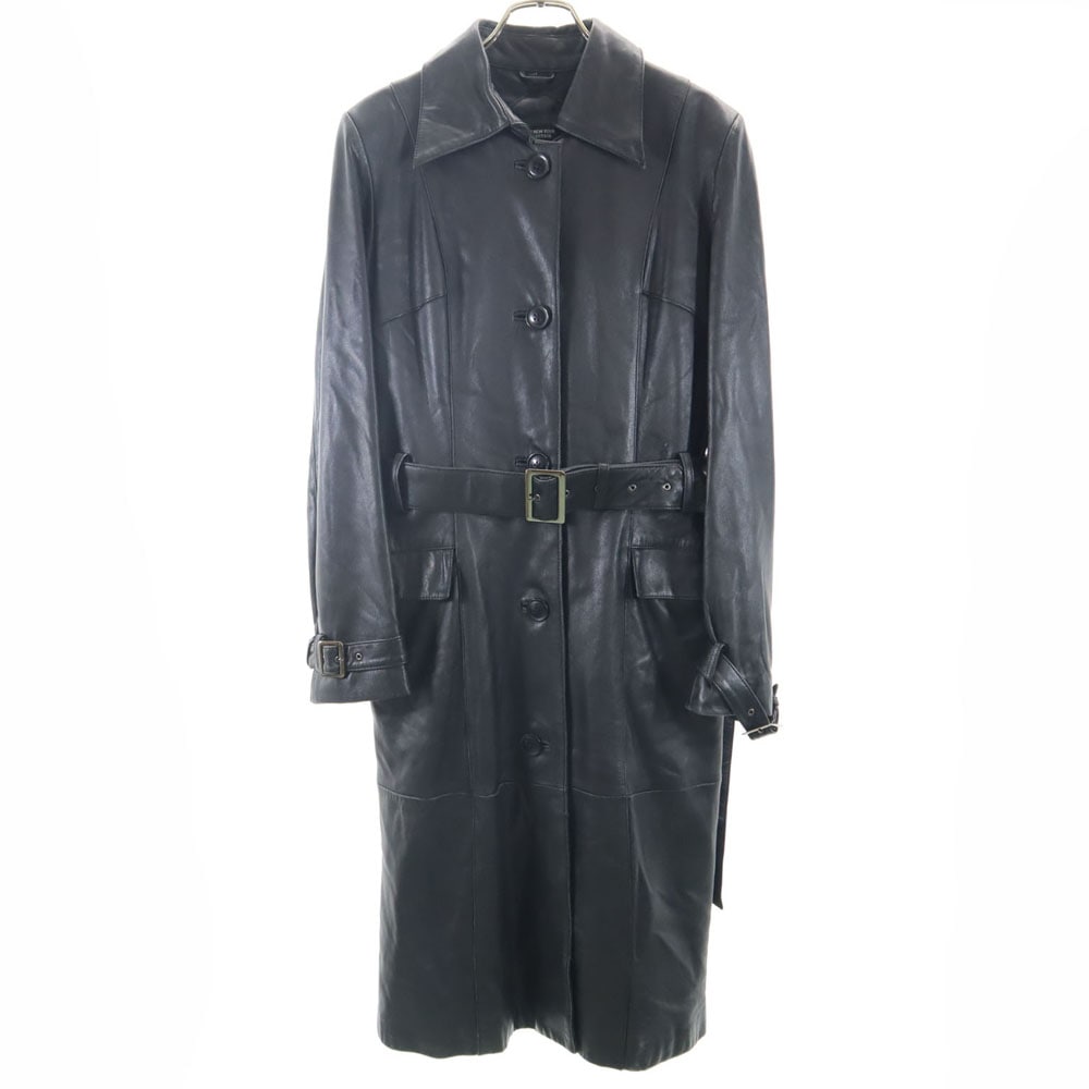 リトルニューヨーク シープスキン レザーコート 6 ブラック LITTLE NEW YORK COLLECTION レディース