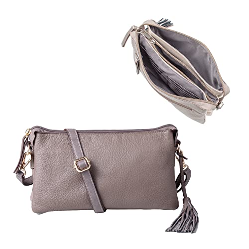 [イマイバッグ] QUAY ショルダーバッグ 牛革 バッグ 斜めがけ ポシェット かばん 本革 合皮 軽量 お財布 ショルダー ウォレットバッグ タッセル チャーム ポーチ おしゃれ かわいい 大人