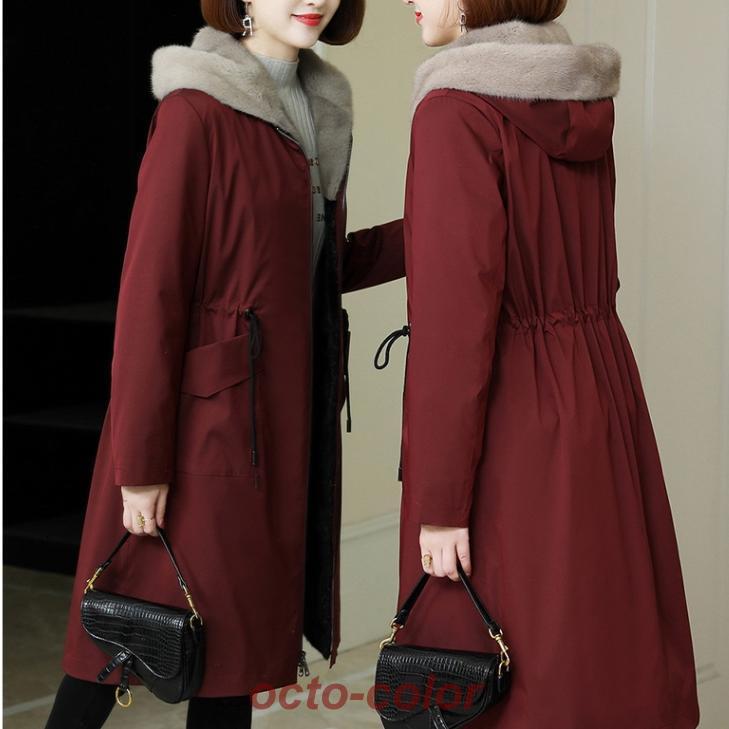 ロングコート 大きいサイズ フード トップス アウター ジャケット シャンパー 上着 もこもこアウター ロングコート ロング ロング丈 袖あり 長袖 萌袖 Vネック 5,333円