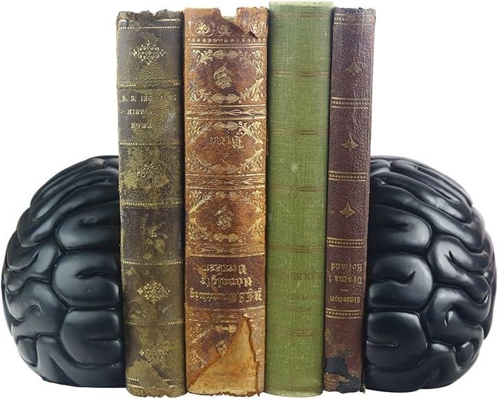 本立て ブックスタンド ブックエンド 卓上 本置き おもしろ おしゃれ(ブラック脳みそ)