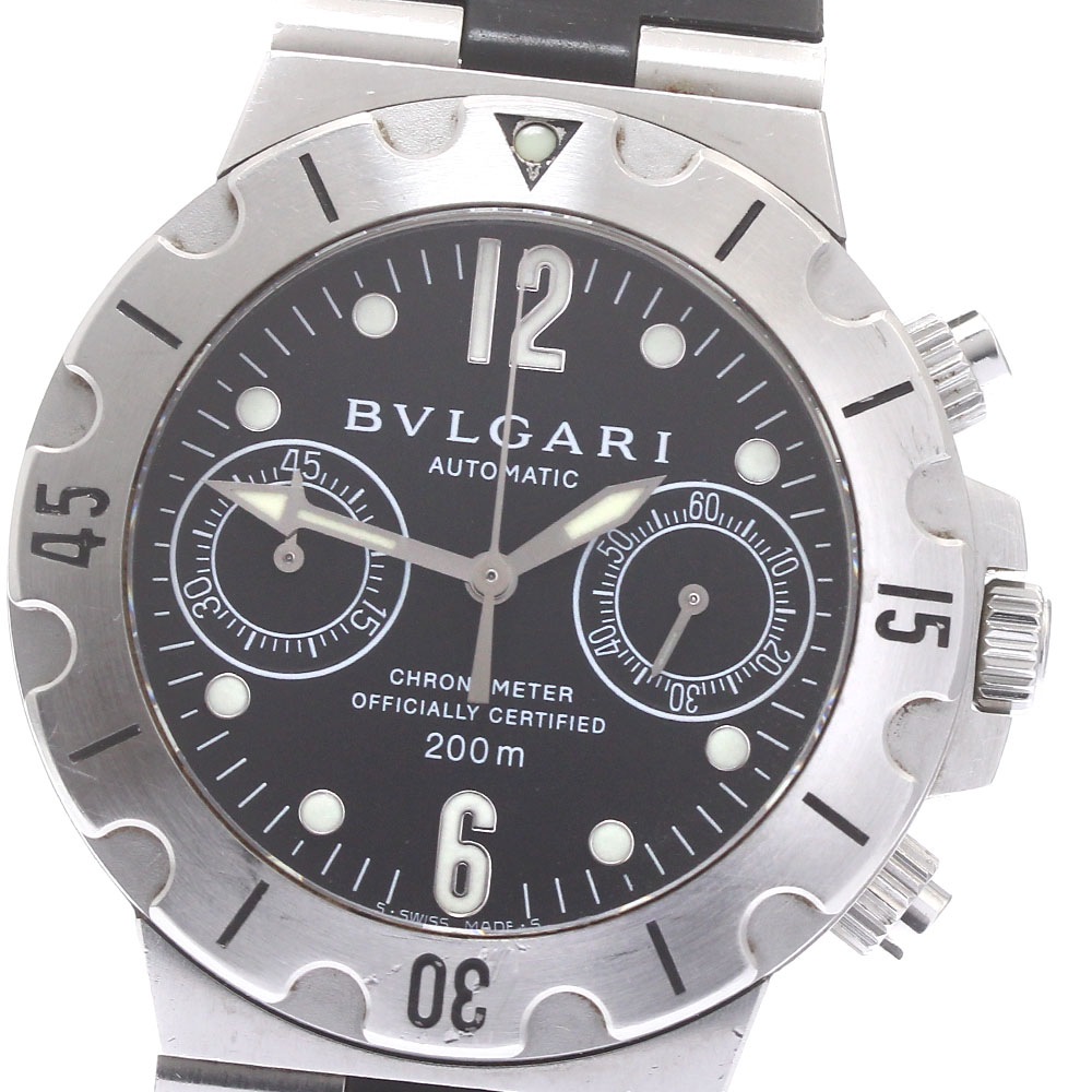 ベルト訳あり ブルガリ BVLGARI SC38S ディアゴノ スクーバー クロノグラフ 自動巻き メンズ _880392【中古】