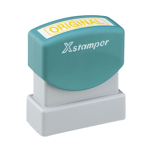 (まとめ) シヤチハタ Xスタンパー ビジネス用B型非複写タイプ （ORIGINAL ロゴ付き） 蛍光イエロー X-BNF0002 1個 (×10セット)