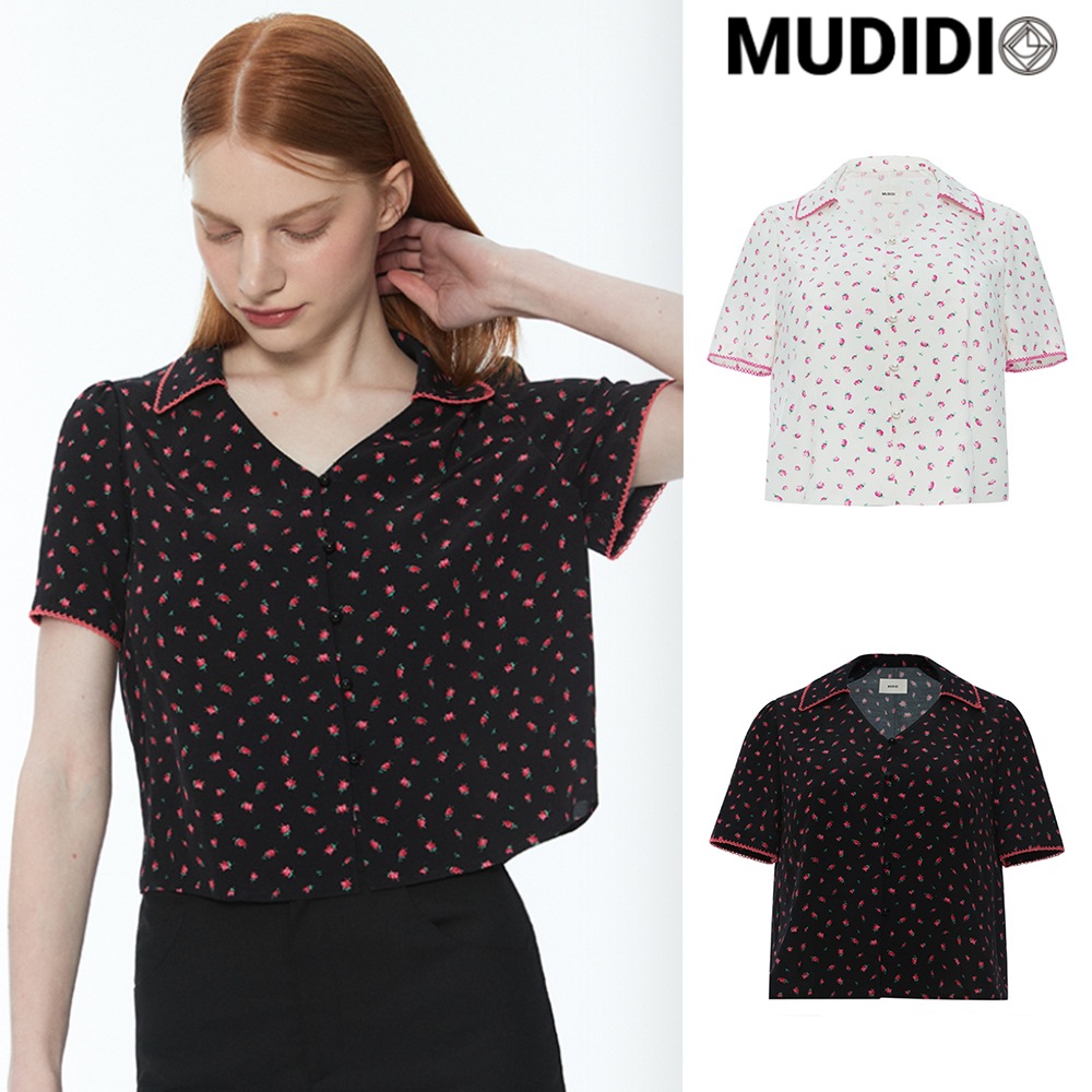 [MUDIDI] Flower v-neck blouse 002