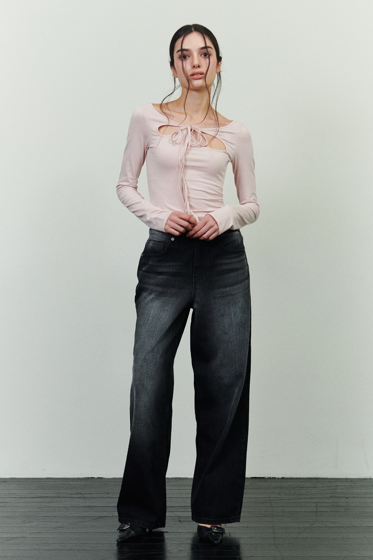 Qoo10 PAIN OR PLEASURE ORCHID TOP 無地 長袖 ボタン