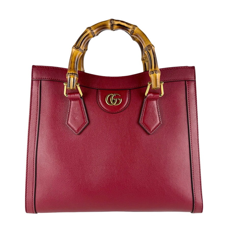 グッチ GUCCI ハンドバッグ ショルダーバッグ バンブー ダイアナ スモール トートバッグ レザー レッド レディース 660195 z9306