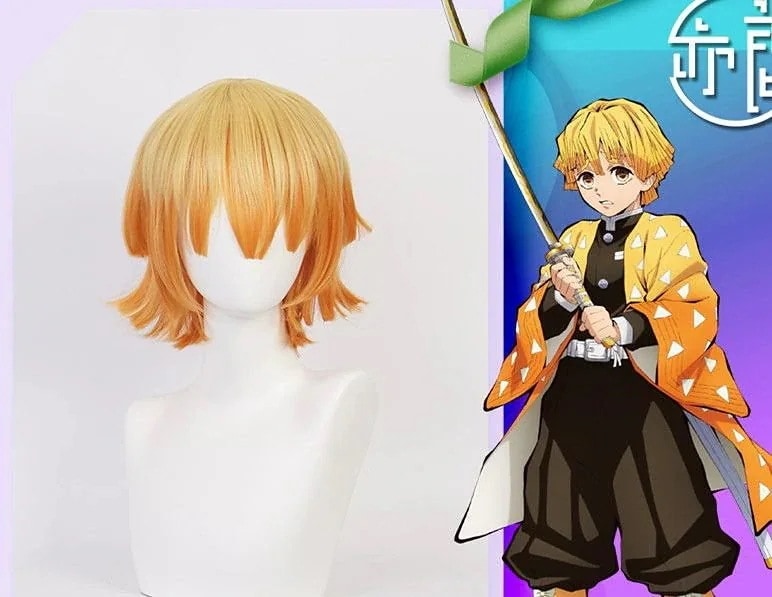 Qoo10] コスプレウィッグ 鬼滅の刃 我妻善逸 ウ : ホビー・コスプレ