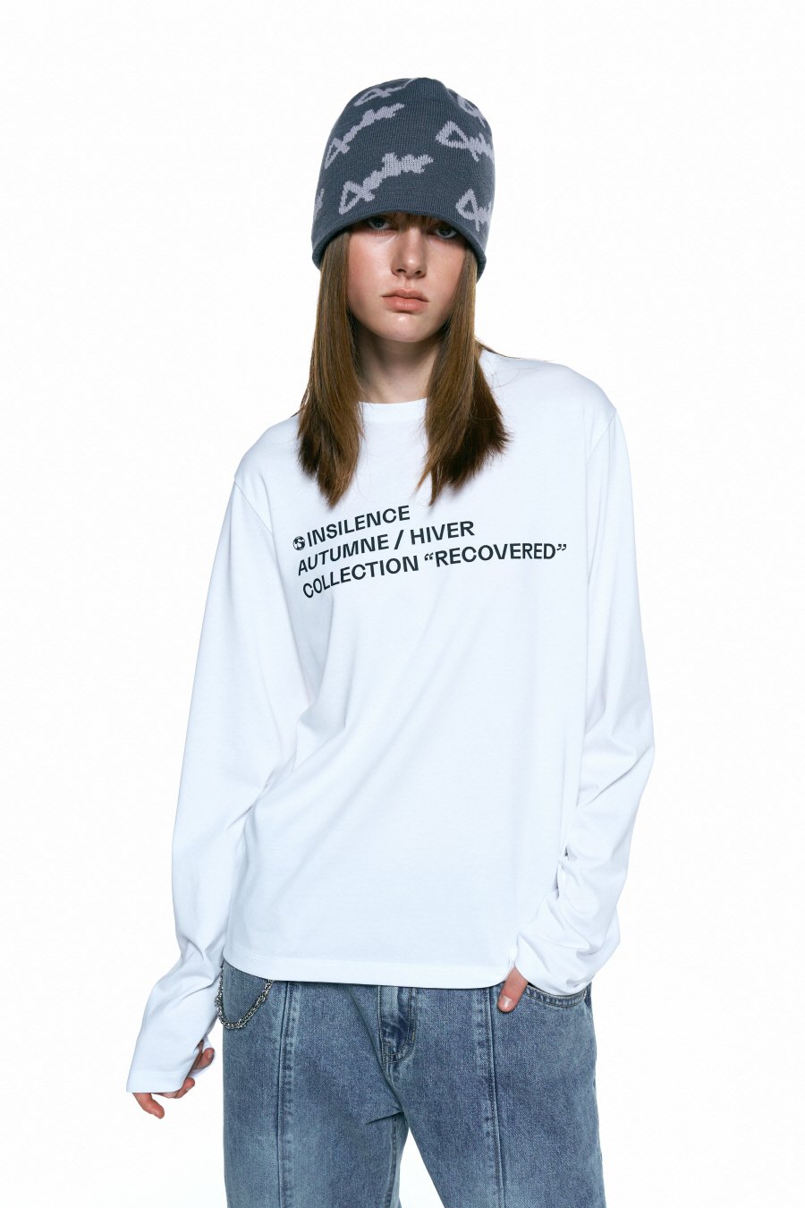 【INSILENCE】 LETTERING LONG SLEEVE : WHITE