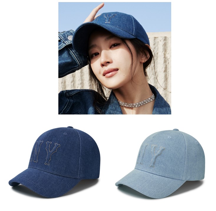 ONE POINT EMBO LOGO DENIM STRUCTURE BALL CAP