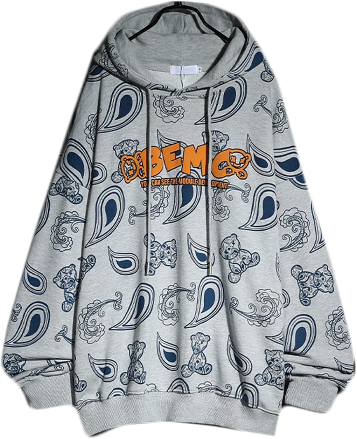 男性 女性 春物 パーカー プルオーバー カシューナッツ柄 韓国風 ビッグシルエット オシャレ 通気 ストレッチ フード付き 体型パカー トップス トレーナー ソフト 丈長め カジュアル カッコイイ